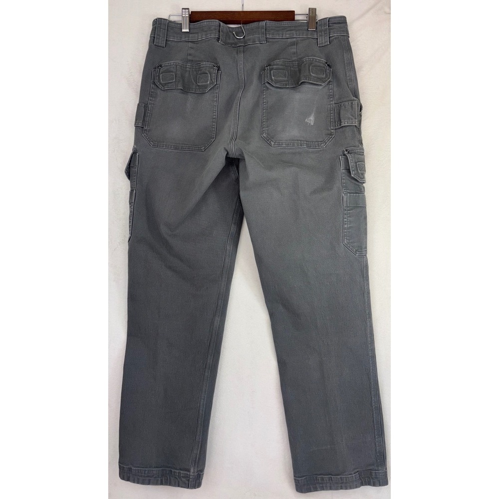DULUTH TRADING CO Flex Fire Hose Pants Mens Cargo Work Pants Grey Utility 36X32 - Picture 6 of 16